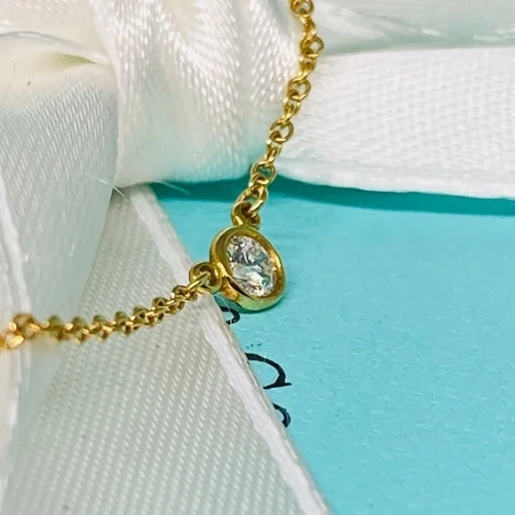 Tiffany & Co .12 carat Peretti diamond by the yard 18k necklace 16” - Picture 3 of 9